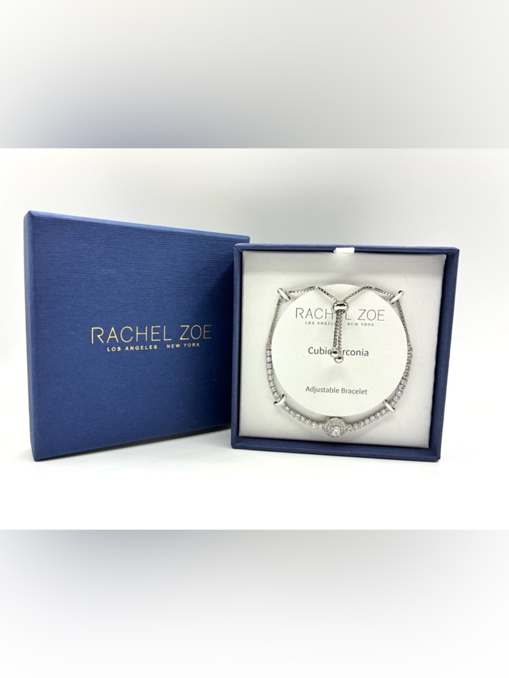 Rachel Zoe Silver Cubic Zirconia Adjustable Bracelet - Picture 3 of 3